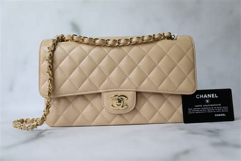 chanel classic beige caviar